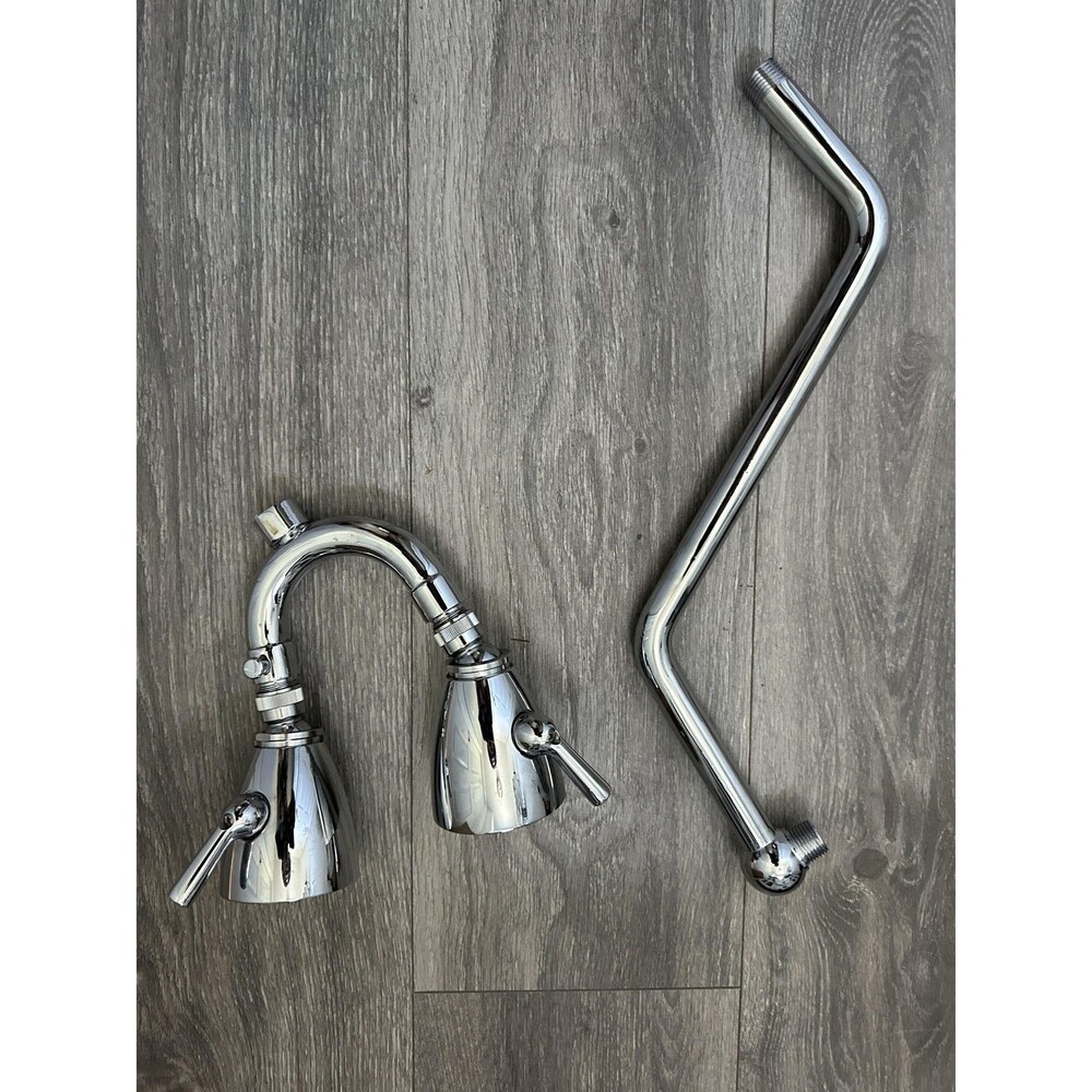 Speakman Anystream Chrome Dual Shower Head Set With Wall Arm Standard.